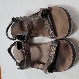 Teva Womens Sandals Faux Snakeskin Hook&Loop Adjustable Size 10 GUC